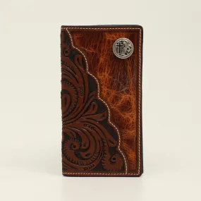 3D Men's Floral Tooled Concho Rodeo Wallet