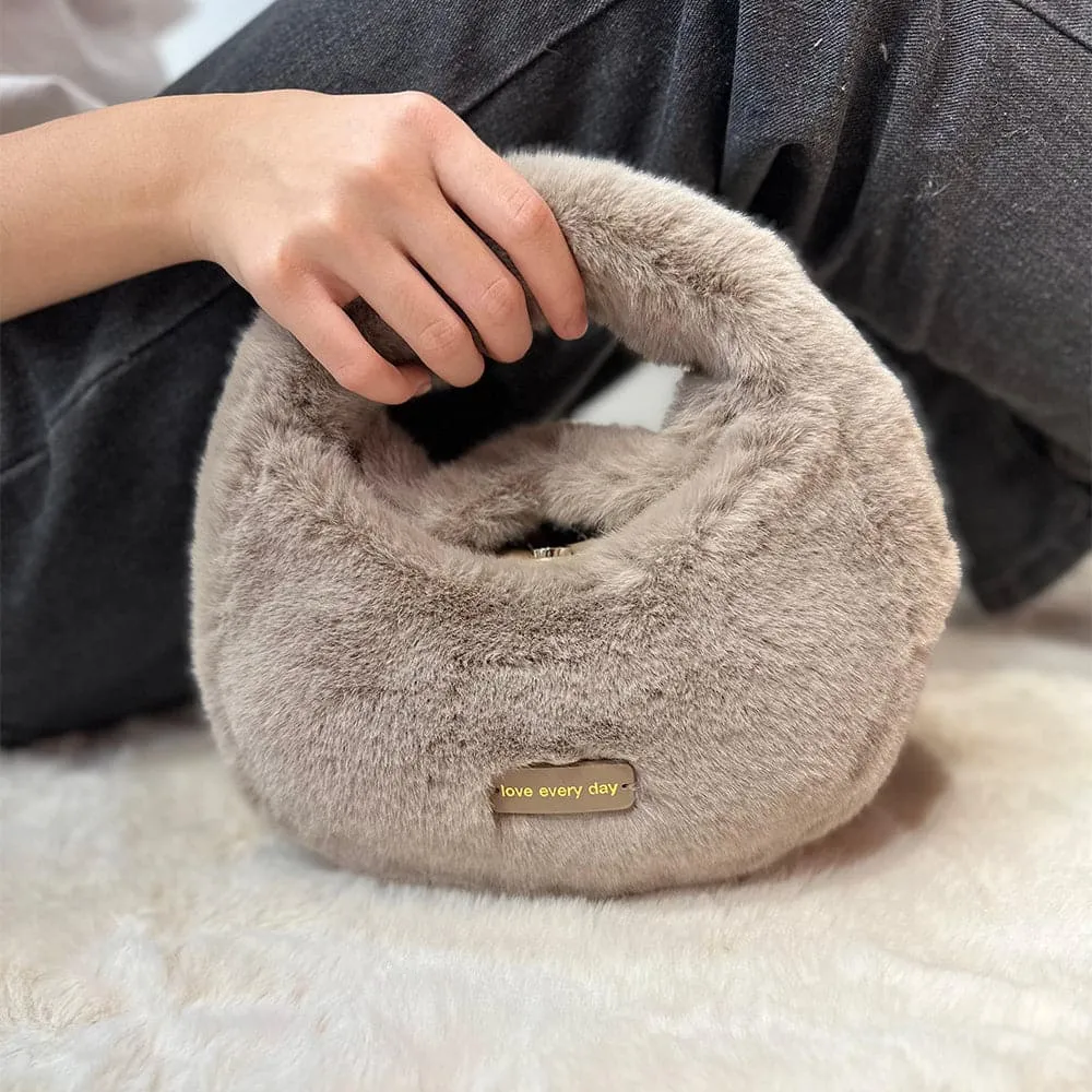 AG Collective Soft Fashionable Fluffy Shoulder Women's Handbag