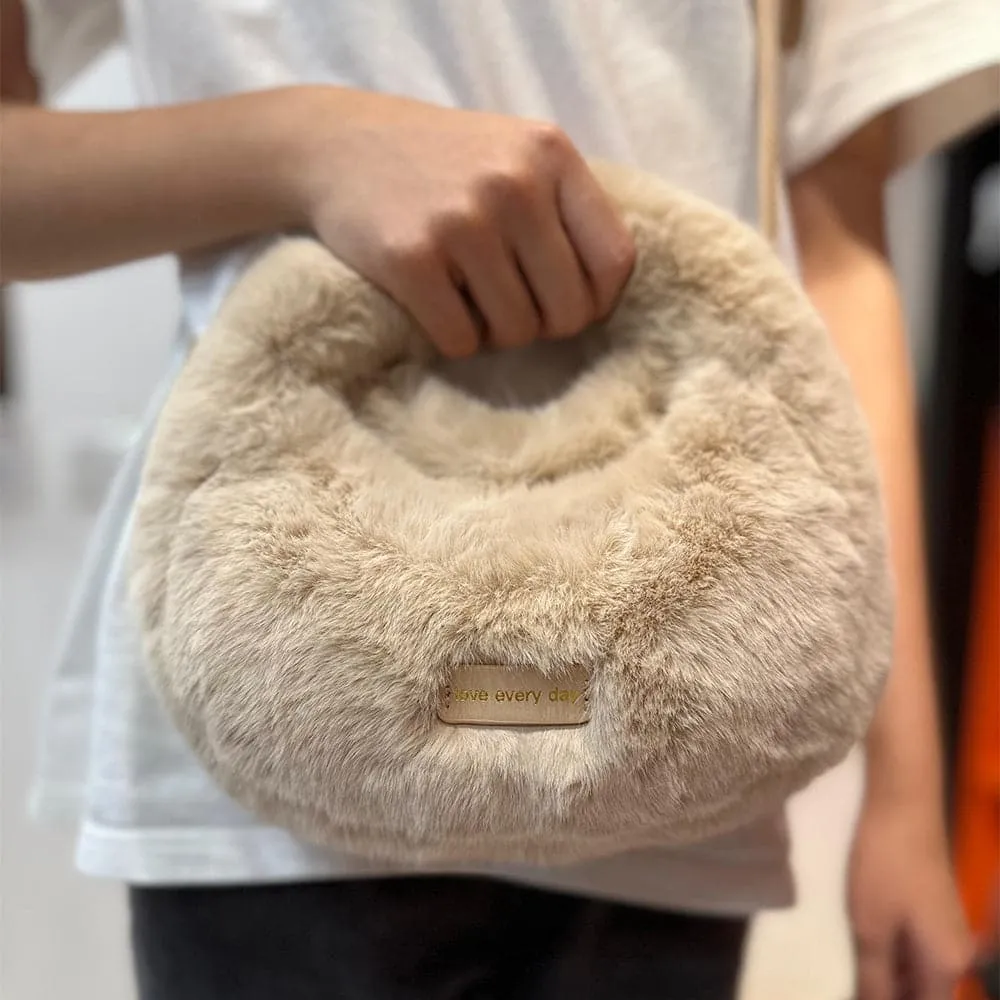 AG Collective Soft Fashionable Fluffy Shoulder Women's Handbag