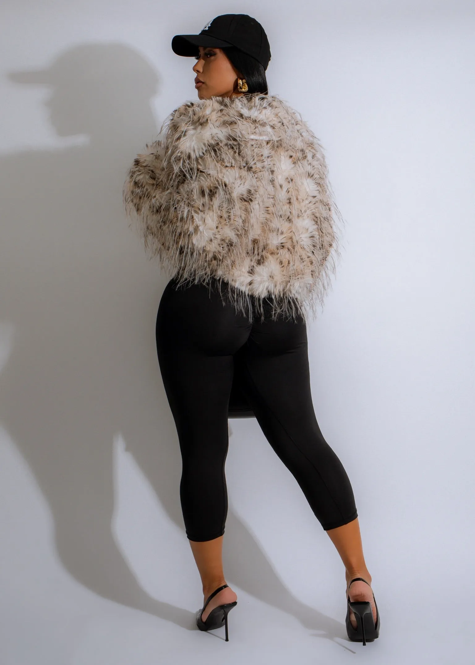 Arctic Luxe Faux Fur Jacket Nude