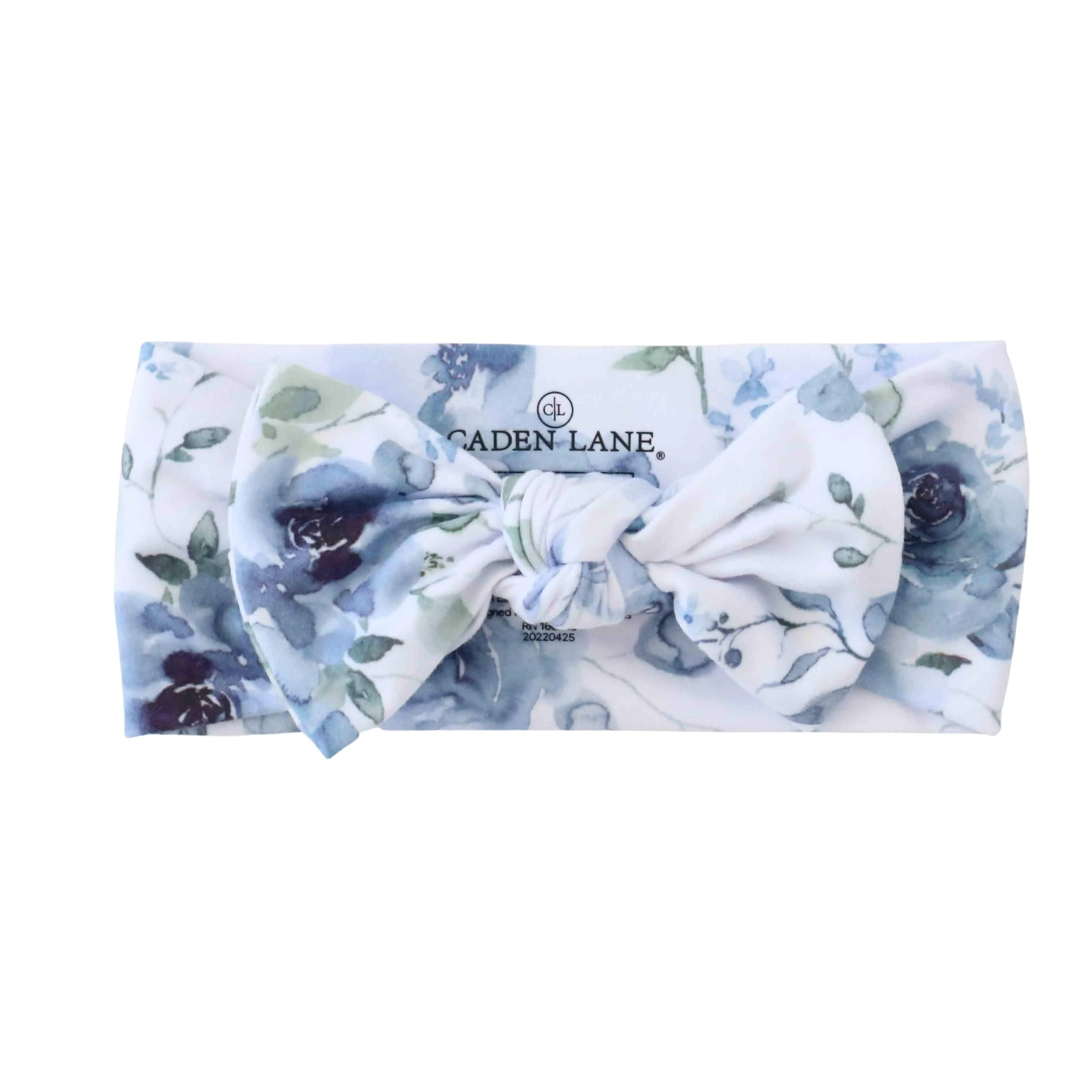 Bailey's Blue Floral Knit Large Bow Headwrap