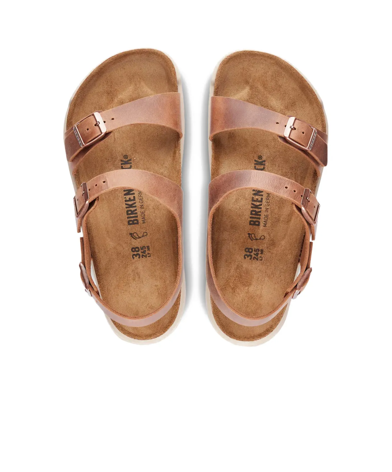 Birkenstock Sonora Cross Town Oiled Leather Ginger Brown Sandals