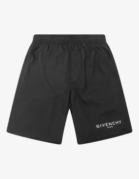 Black Classic Logo Long-Length Swim Shorts