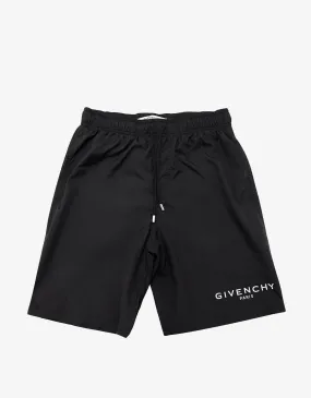 Black Classic Logo Print Swim Shorts