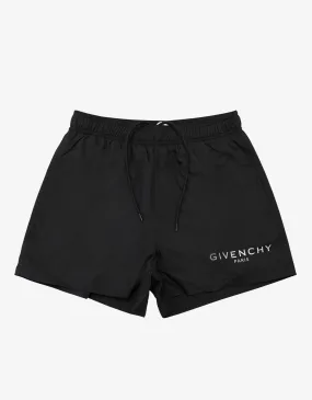 Black Classic Logo Short-Length Swim Shorts