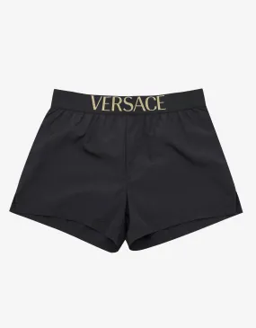 Black Logo Band Swim Shorts