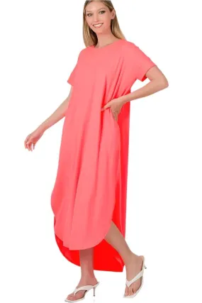 Brushed Dty Short Sleeve Maxi Dress