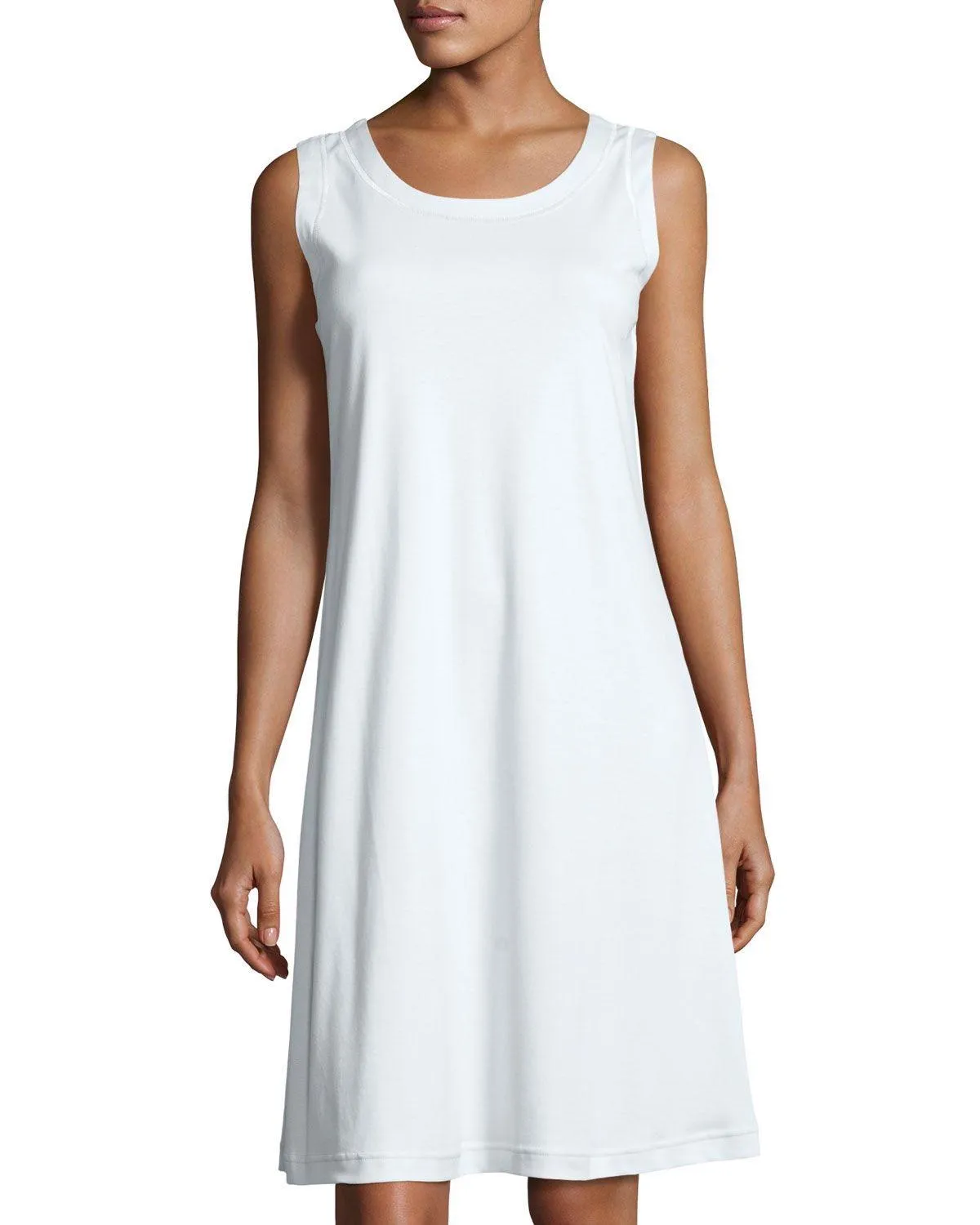 BUTTERKNIT SLEEVELESS SHORT GOWN - WHITE