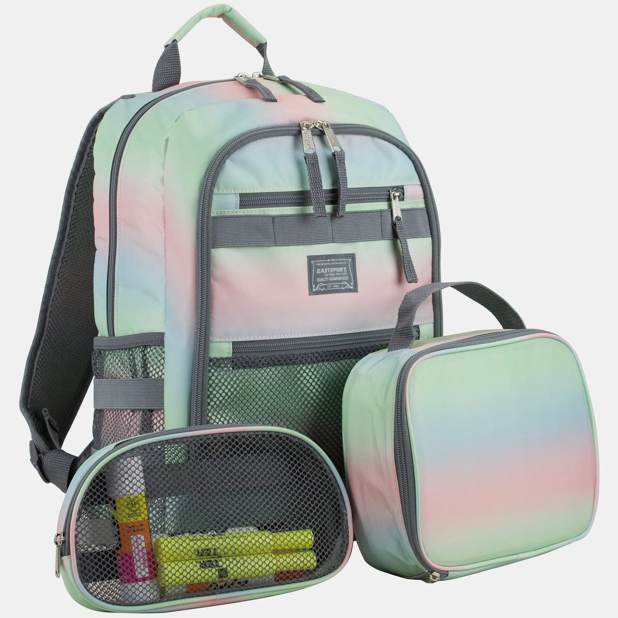 Compact 3-Piece Combo Backpack with Lunch Box and Snack/Pencil Pouch