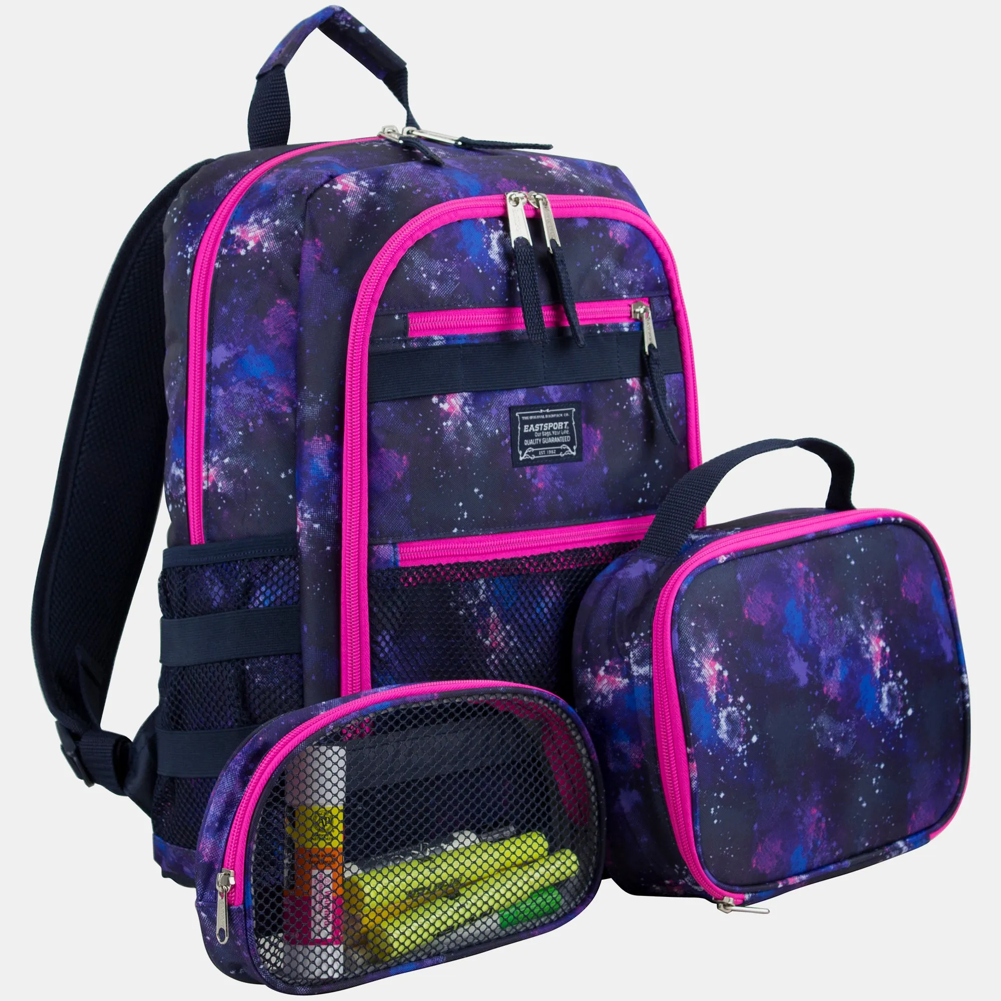 Compact 3-Piece Combo Backpack with Lunch Box and Snack/Pencil Pouch