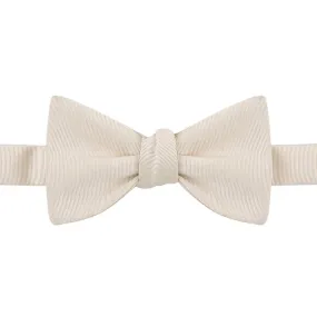 Cream Grosgrain Silk Butterfly Bow Tie