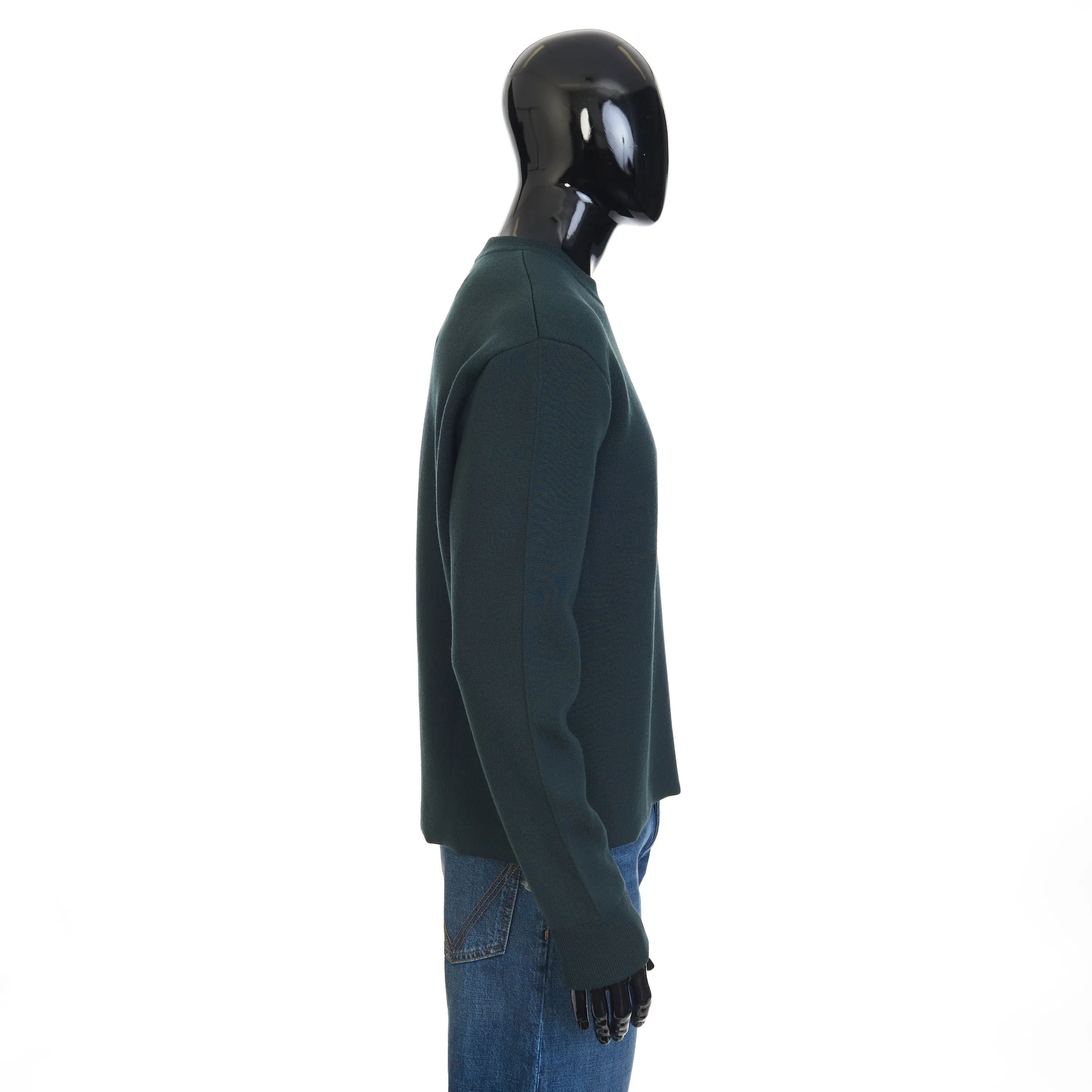 Double Merino Wool Jumper In Inkwell Green