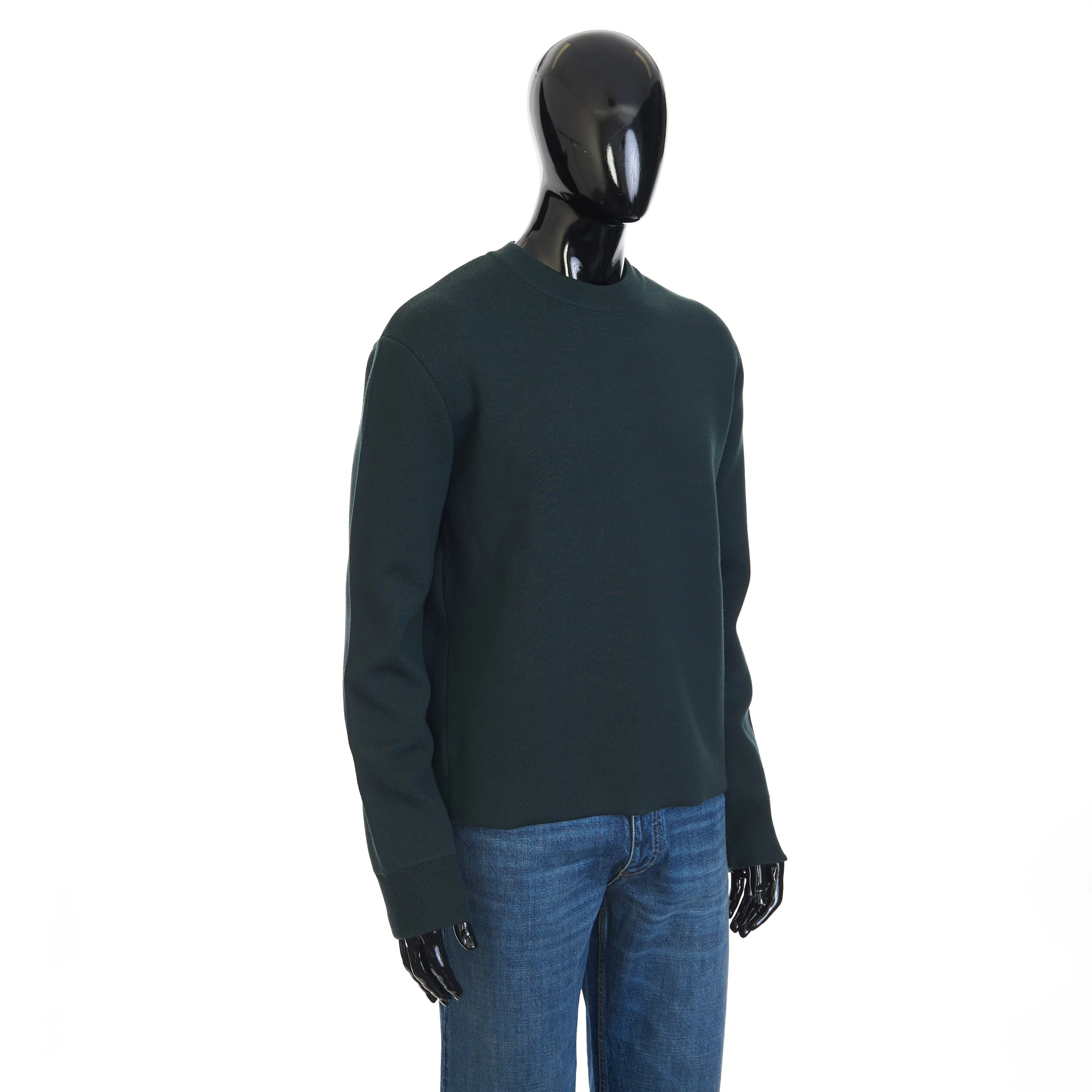 Double Merino Wool Jumper In Inkwell Green