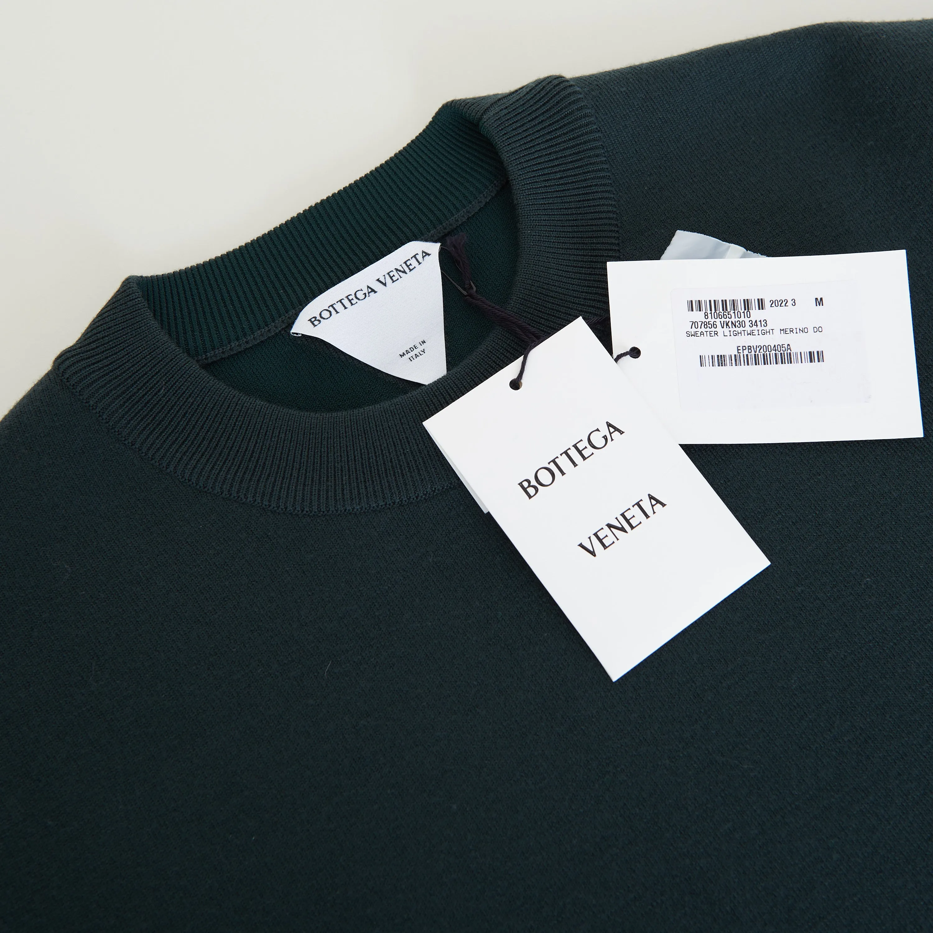 Double Merino Wool Jumper In Inkwell Green