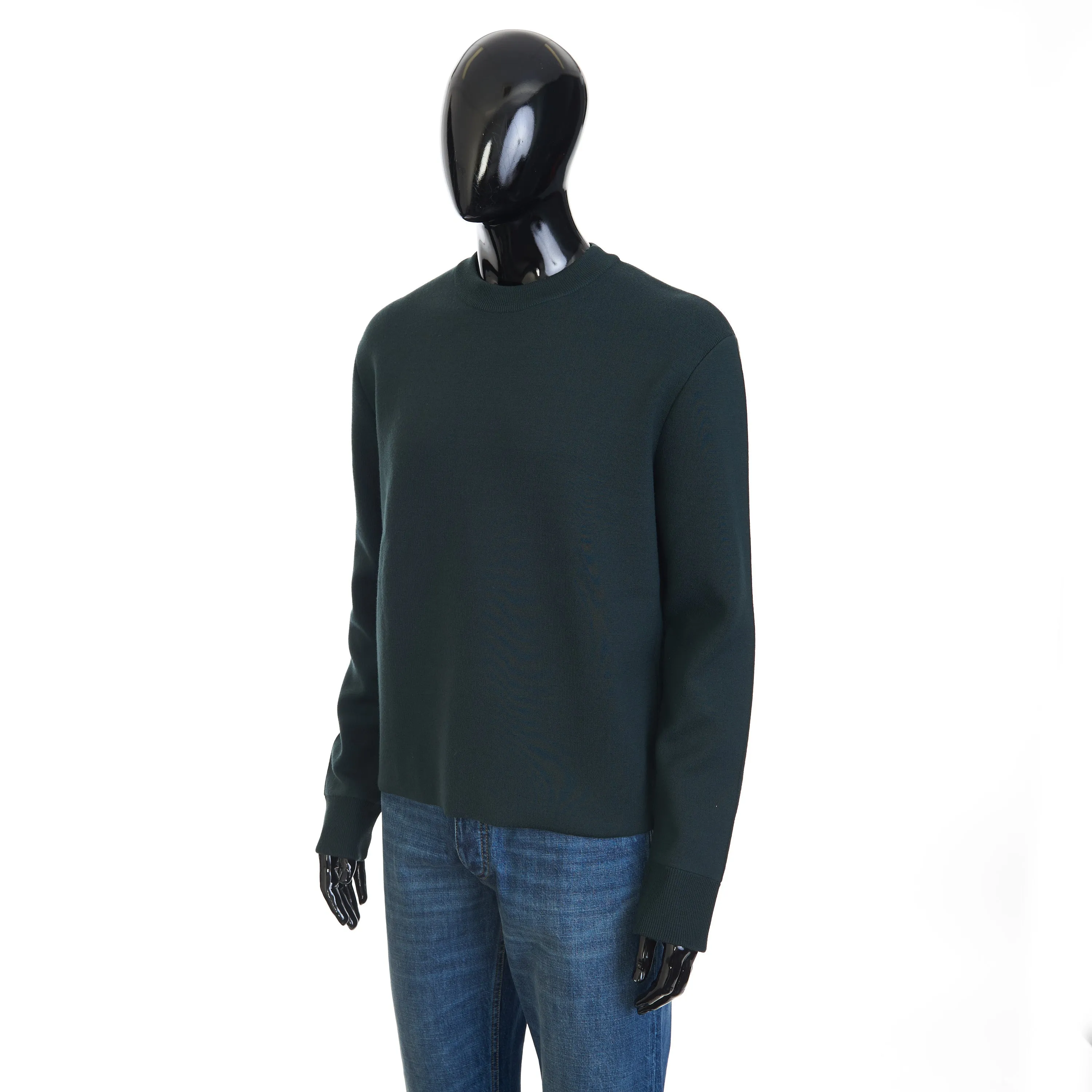 Double Merino Wool Jumper In Inkwell Green