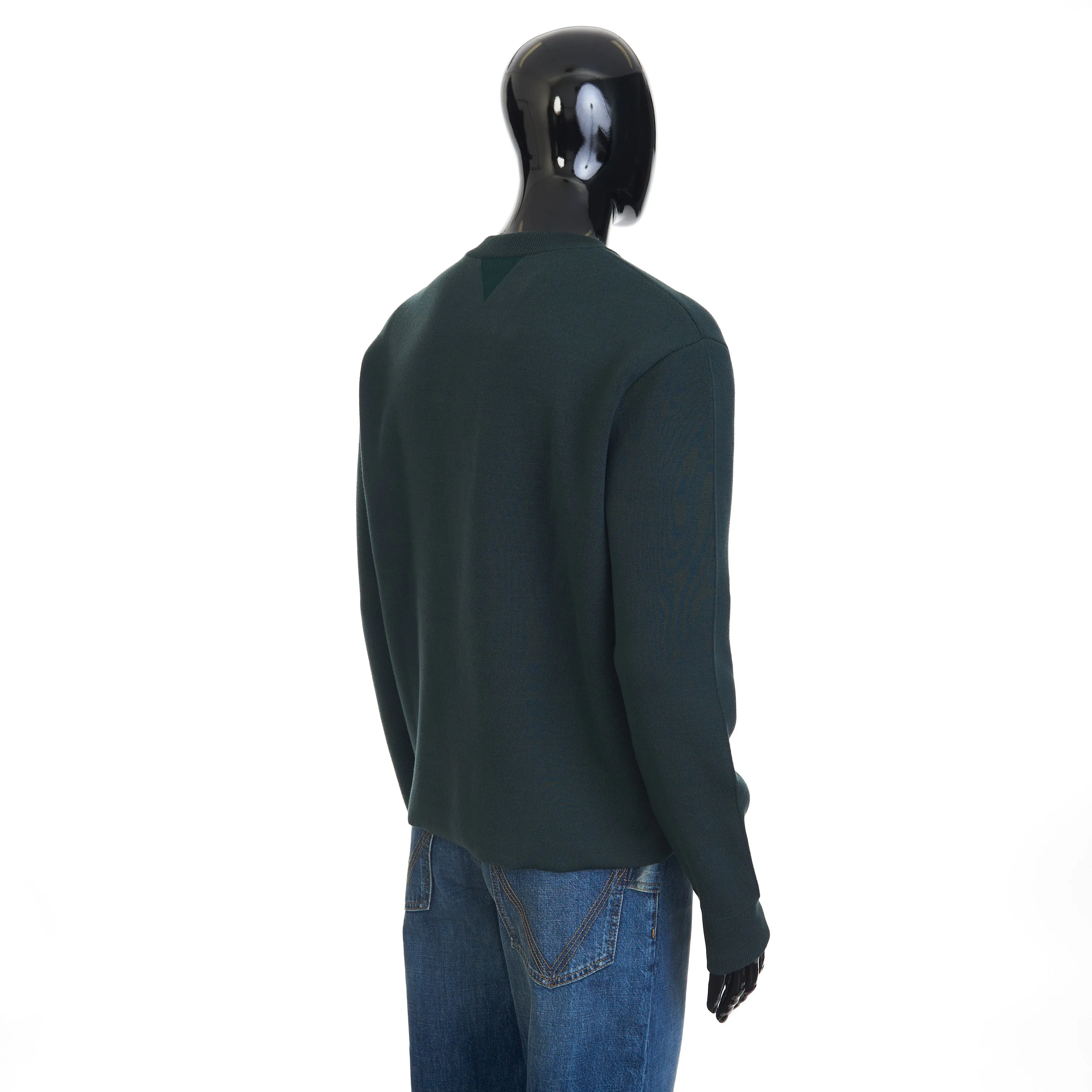 Double Merino Wool Jumper In Inkwell Green