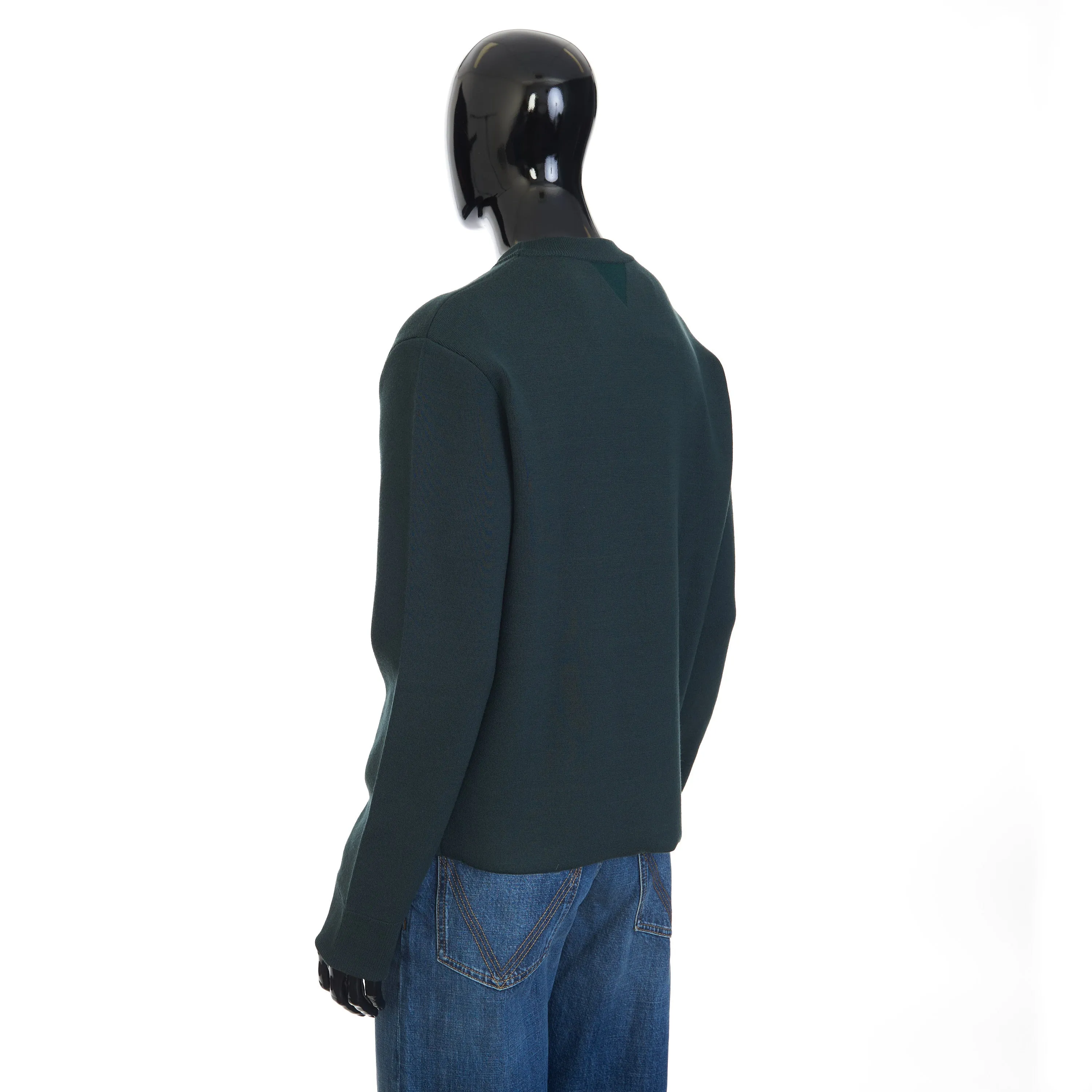 Double Merino Wool Jumper In Inkwell Green