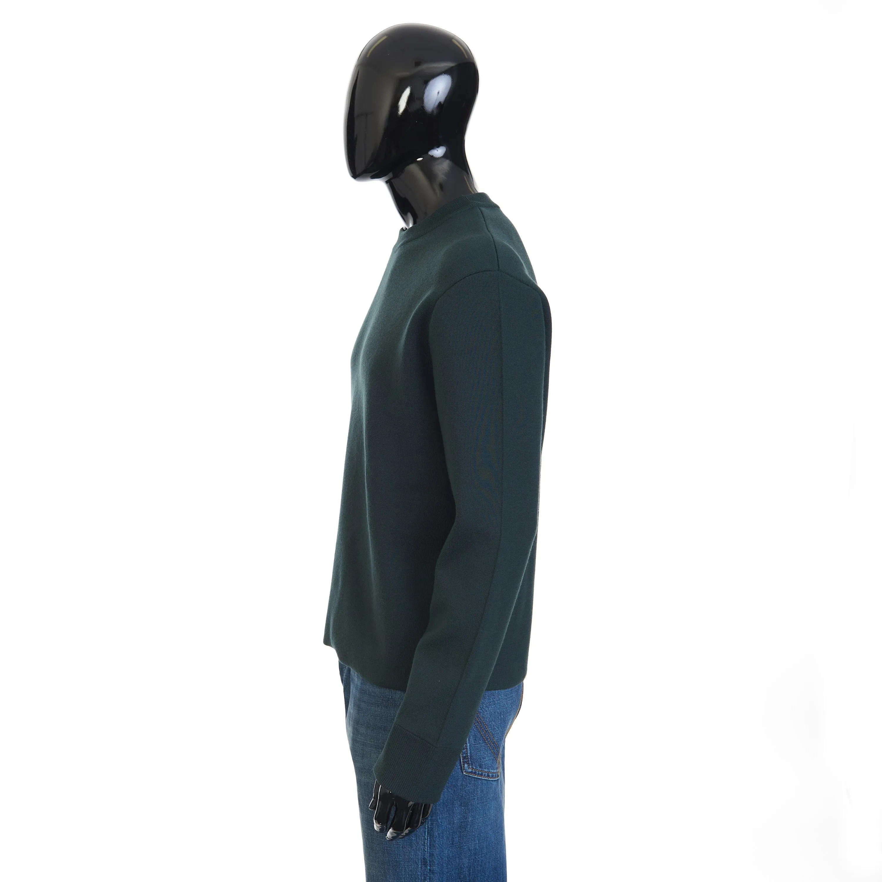 Double Merino Wool Jumper In Inkwell Green