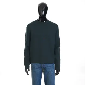 Double Merino Wool Jumper In Inkwell Green