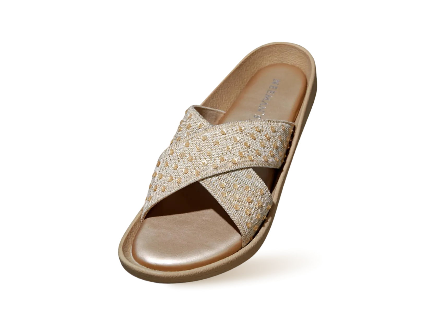 Ethnic Cross Strap Sandals : Beige