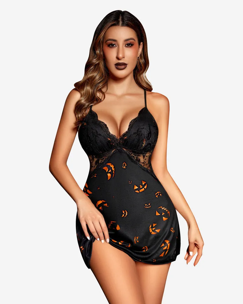 Floral Print Lace Lingerie Dress