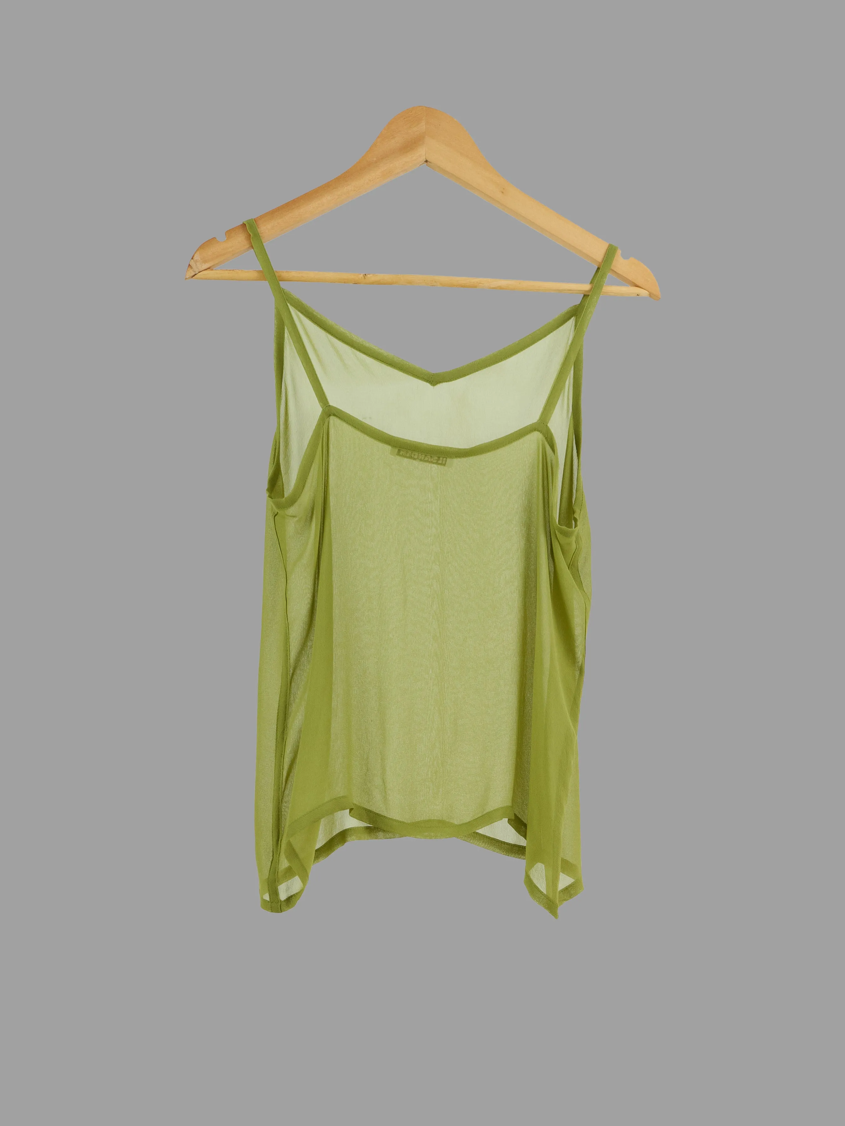 Jil Sander 1980s green sheer viscose camisole top - womens size 38