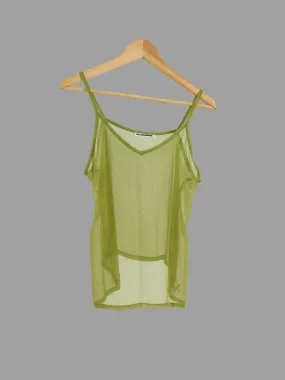 Jil Sander 1980s green sheer viscose camisole top - womens size 38