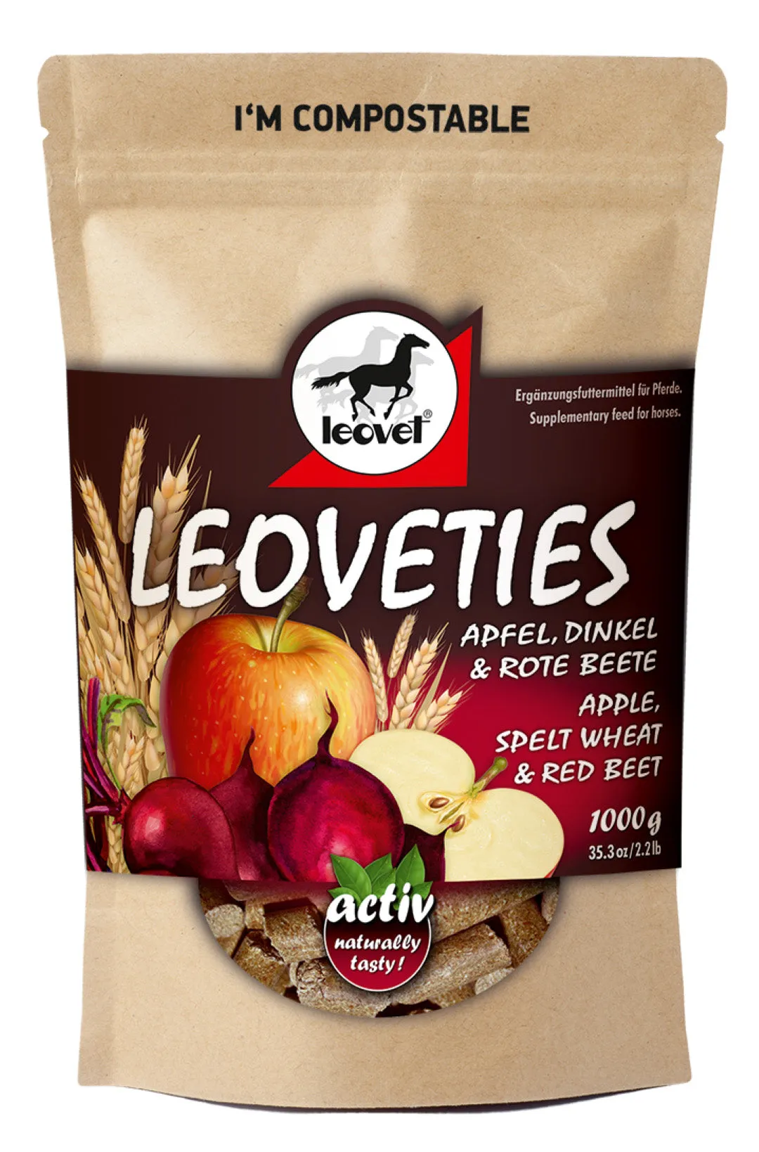 LEOVETIES TREATS APPLE, SPELT WHEAT & RED BEET 1KG