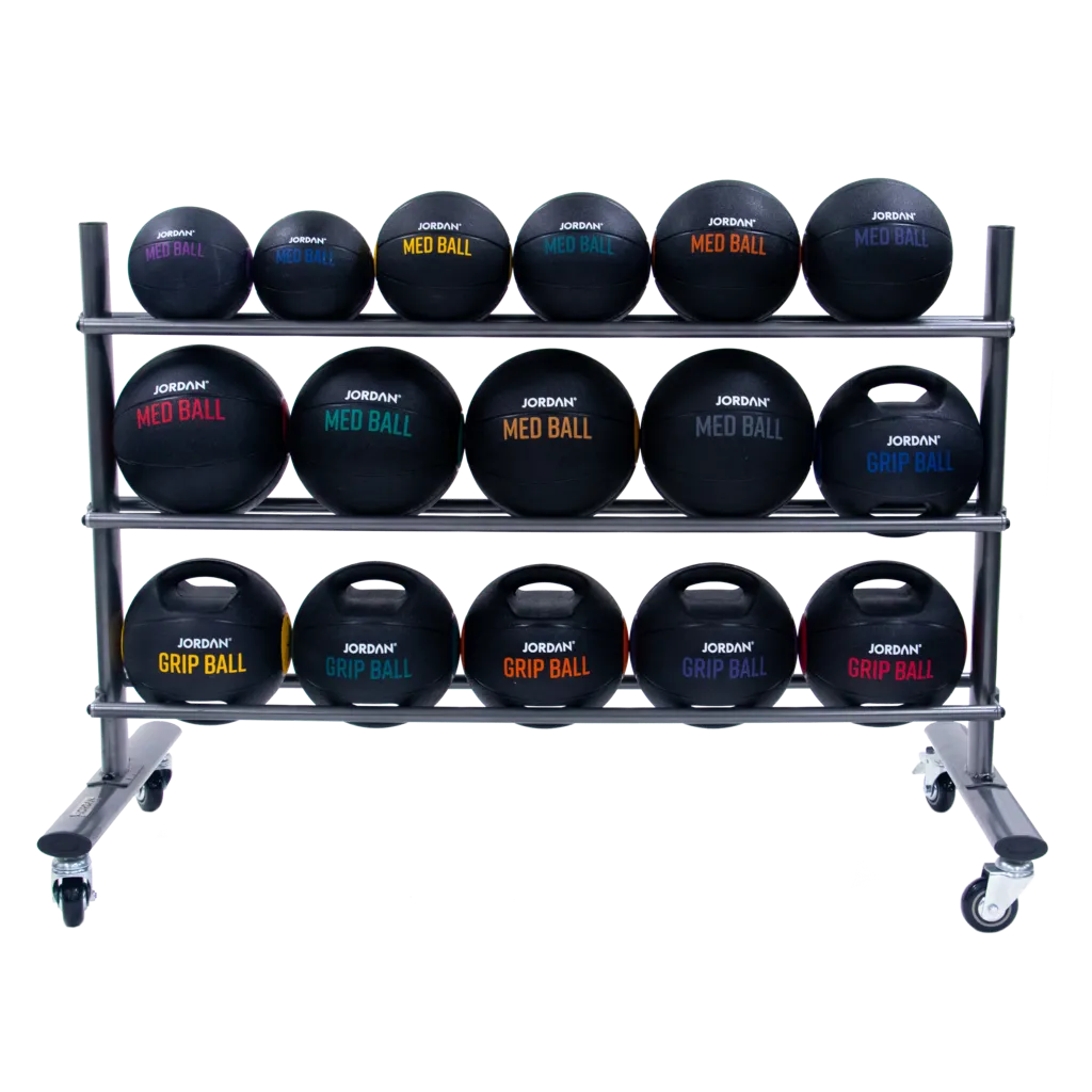 Medicine Ball Rack Empty (holds 16) - Black or Grey