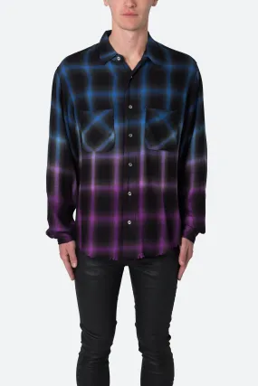 Ombre Flannel Shirt - Black/Purple