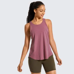 Pima Cotton Tank Split Open Back