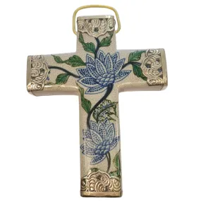 SALE Parisian Garden ceramic metal wall cross