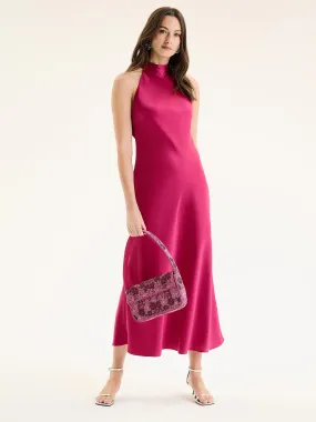 Seychelles Drape Back Detail Dress in Magenta