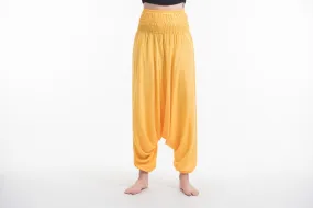 Solid Color 2-in-1 Jumpsuit Harem Pants in Yellow