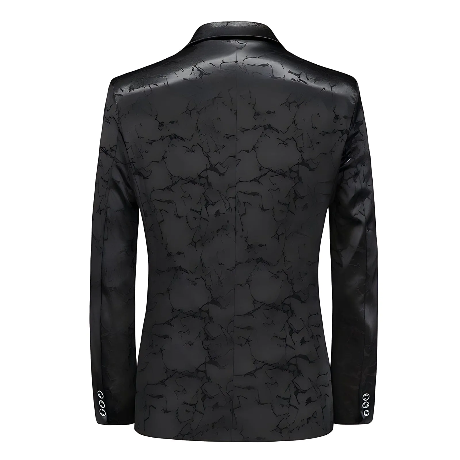 The Arnez Slim Fit Blazer Suit Jacket - Satin Black