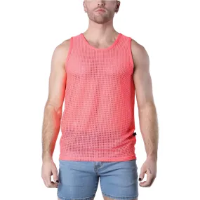 Timoteo Palm Canyon crochet mesh tank pink