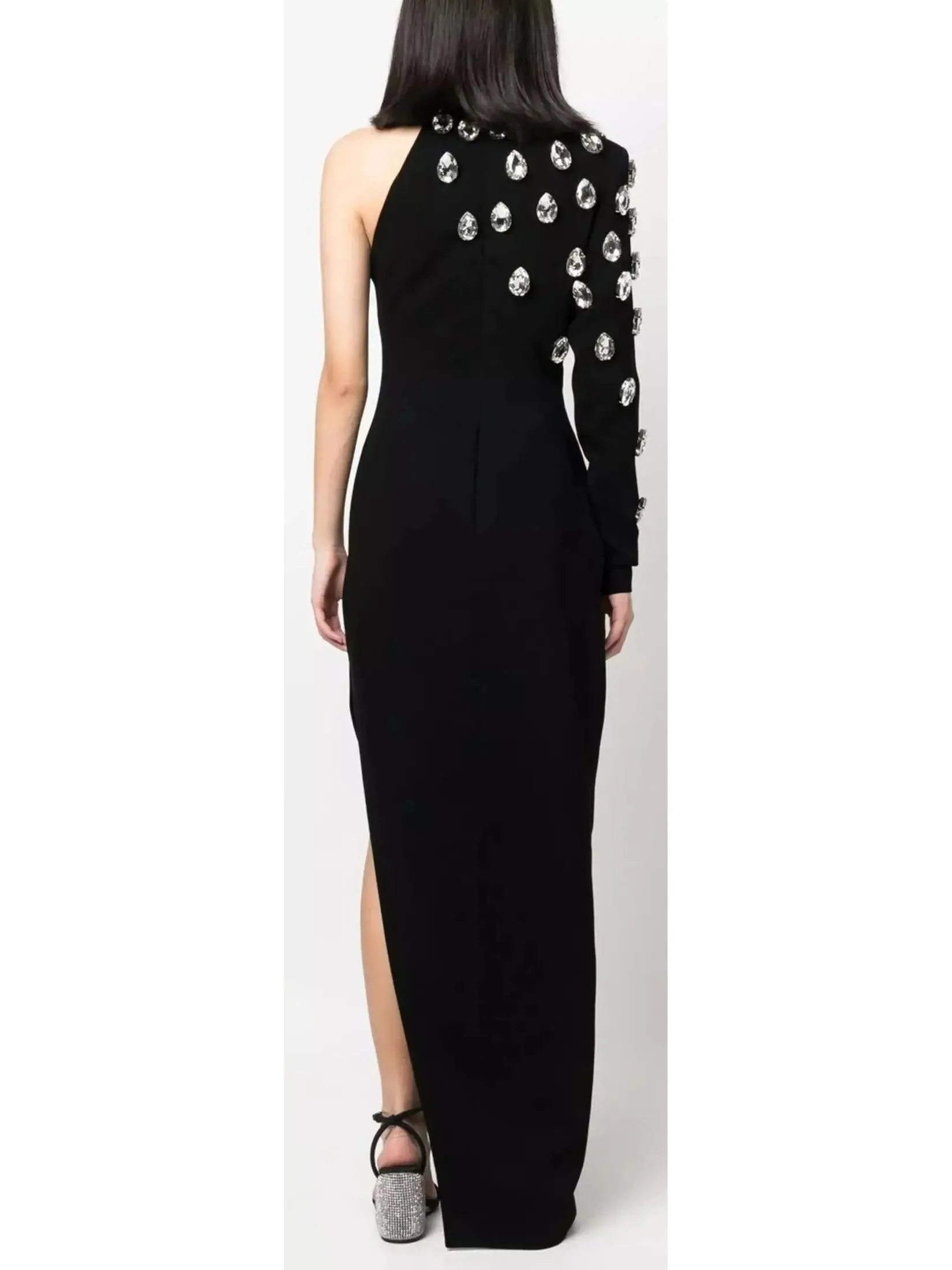 Women’s Crystal-Embellished One-Shoulder Dress